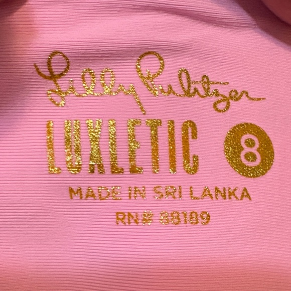 Lilly Pulitzer Pink and Blue Leaf Print Luxletic Skort Size 8 - Picture 5 of 14